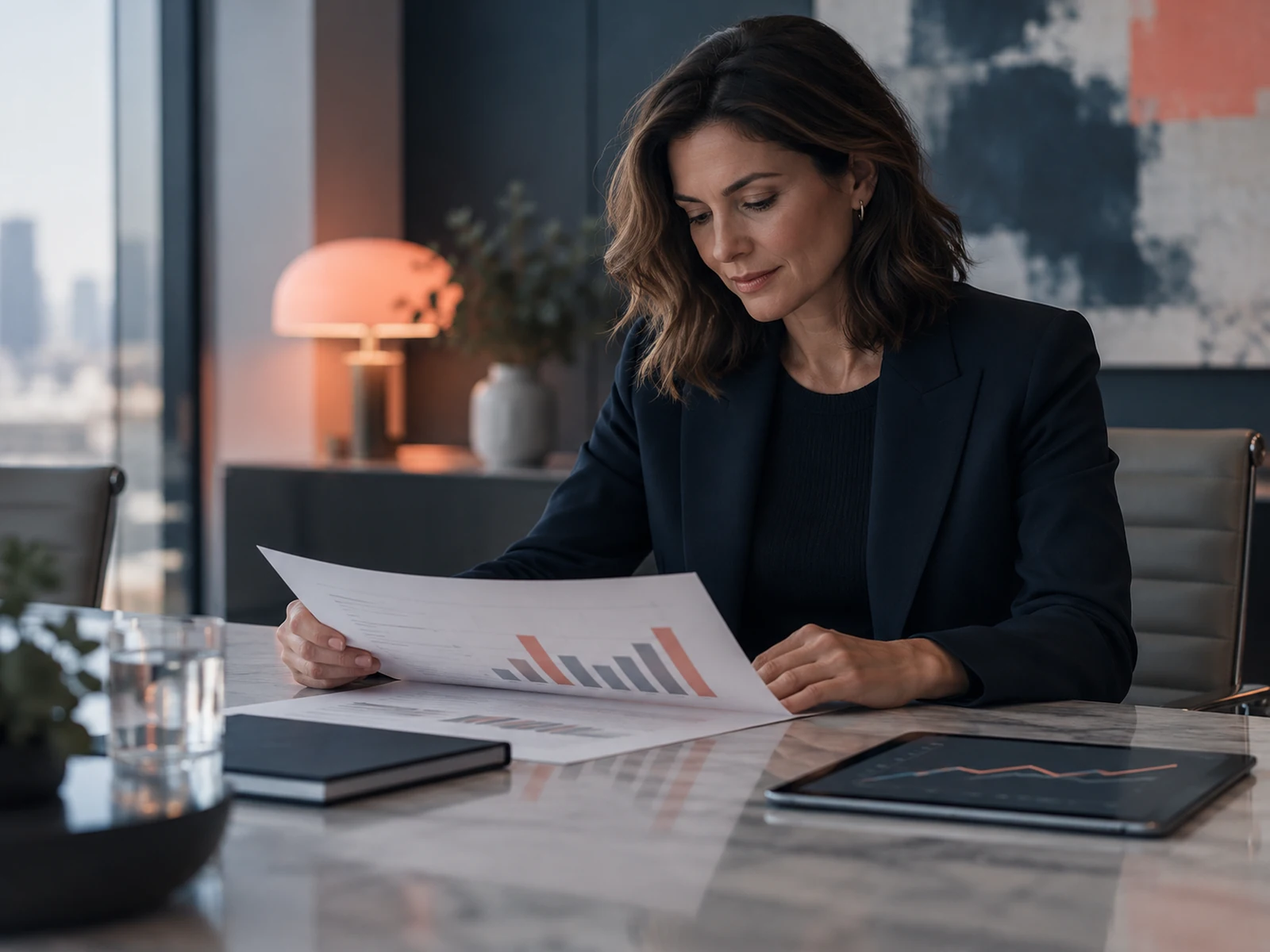 Marketing director reviewing a campaign report