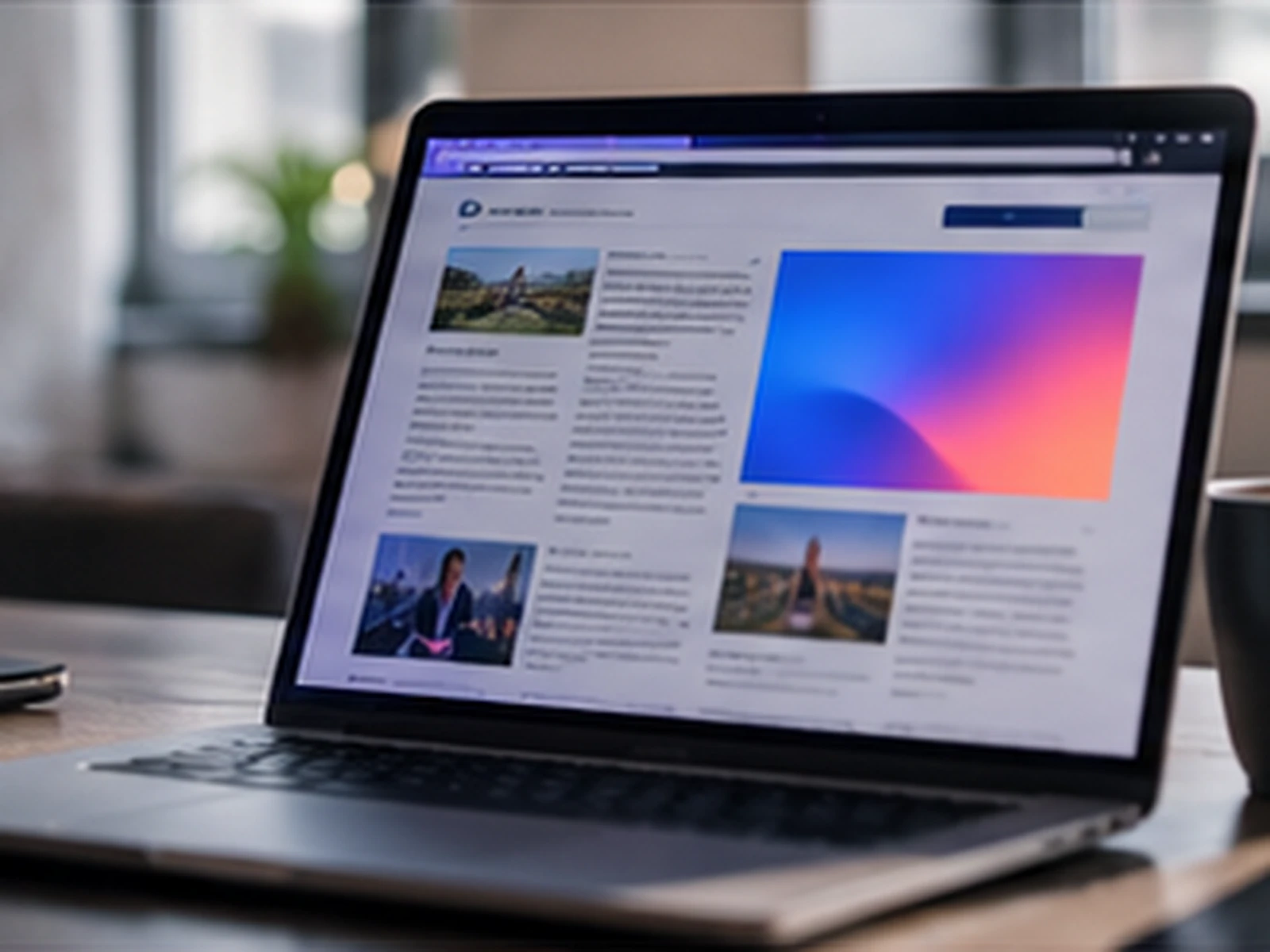 Display ad beside an article on a laptop